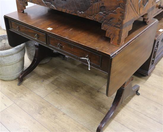A 19th century mahogany sofa table, W.94cm